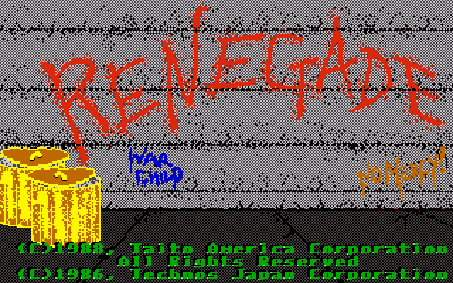 Renegade IBM PC/Compatibles Screenshot: Title screen.