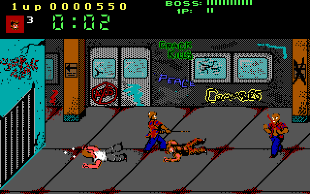 Renegade IBM PC/Compatibles Screenshot: I've been knocked down!