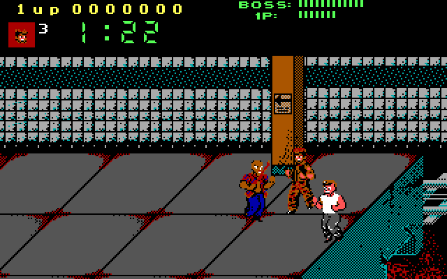 Renegade IBM PC/Compatibles Screenshot: Don't fall onto the tracks...this is the end of the screen.