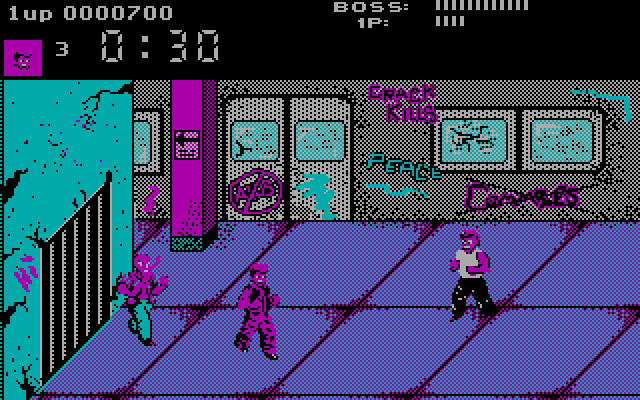 Renegade IBM PC/Compatibles Screenshot: Uh oh, I'm surrounded...