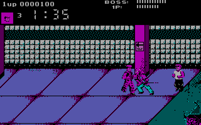 Renegade IBM PC/Compatibles Screenshot: This is the end of the platform...don't fall on the tracks!