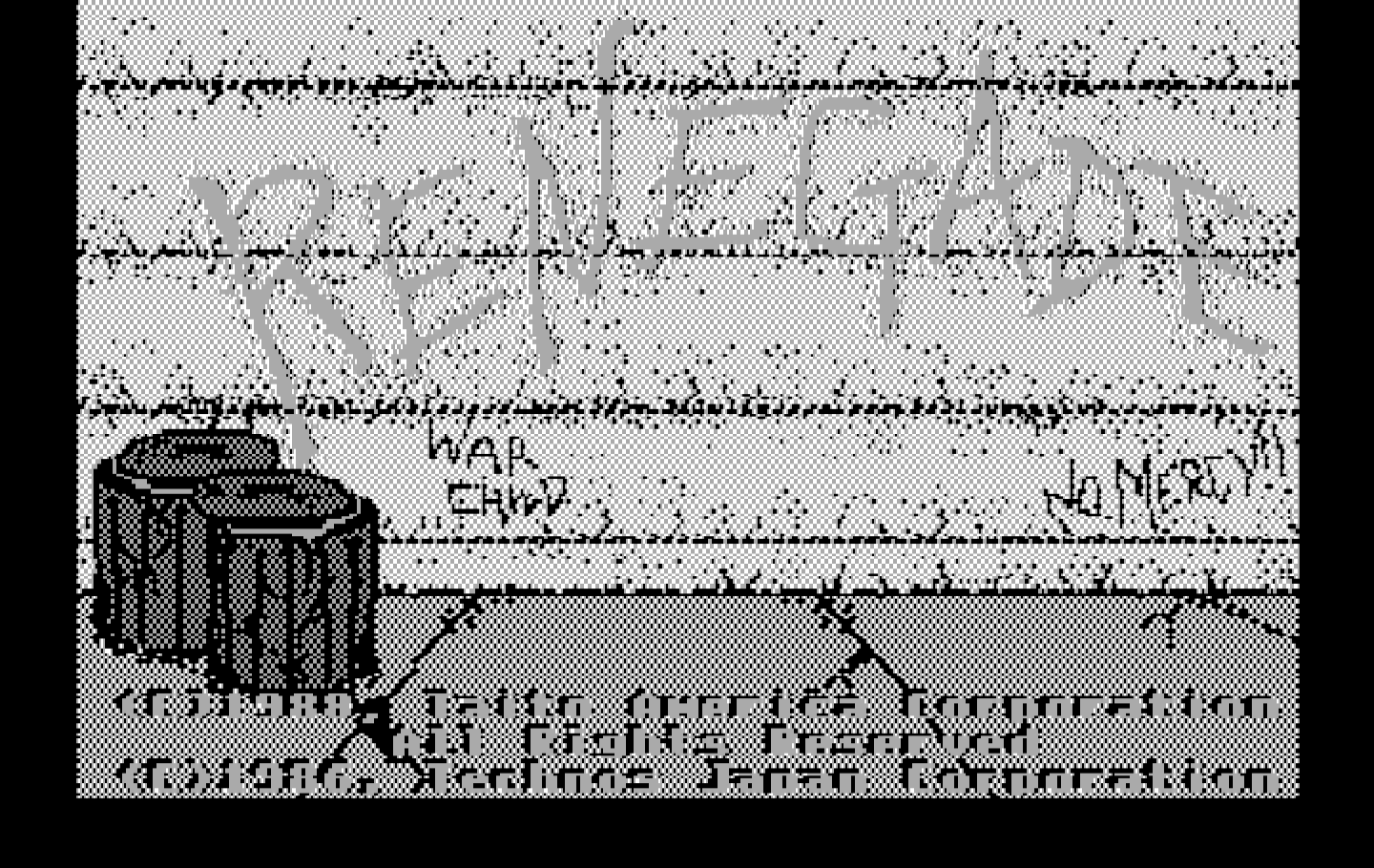 Renegade IBM PC/Compatibles Screenshot: Title screen.