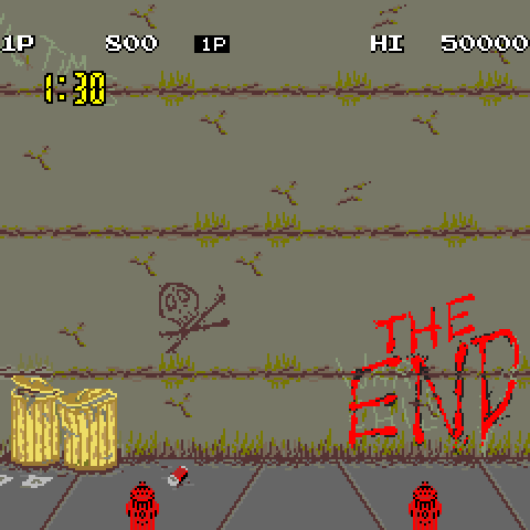 Renegade Arcade Screenshot: Game over.