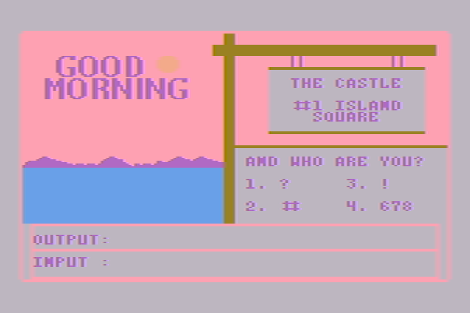 Prisoner 2 Atari 8-bit Screenshot: Good morning! Who are you?