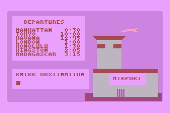 Prisoner 2 Atari 8-bit Screenshot: At the airport...