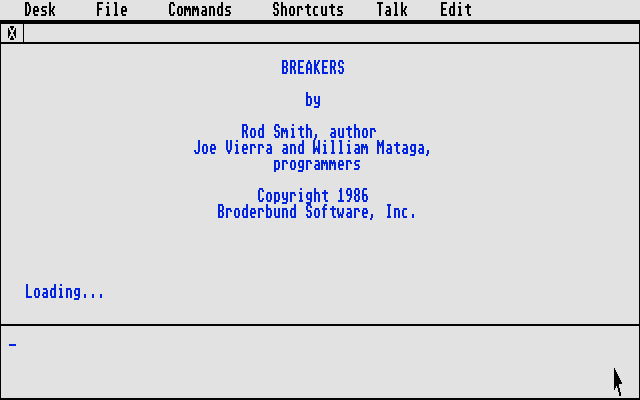 Breakers Atari ST Screenshot: Title screen.