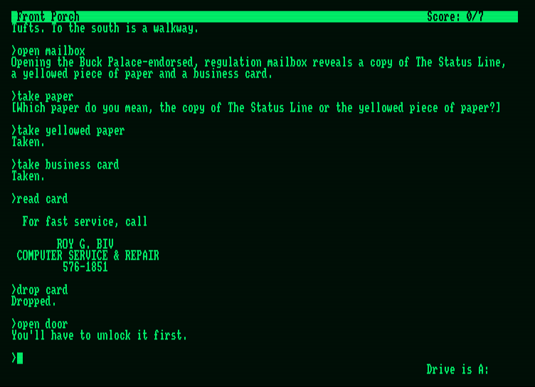 Hollywood Hijinx Amstrad PCW Screenshot: Game start.