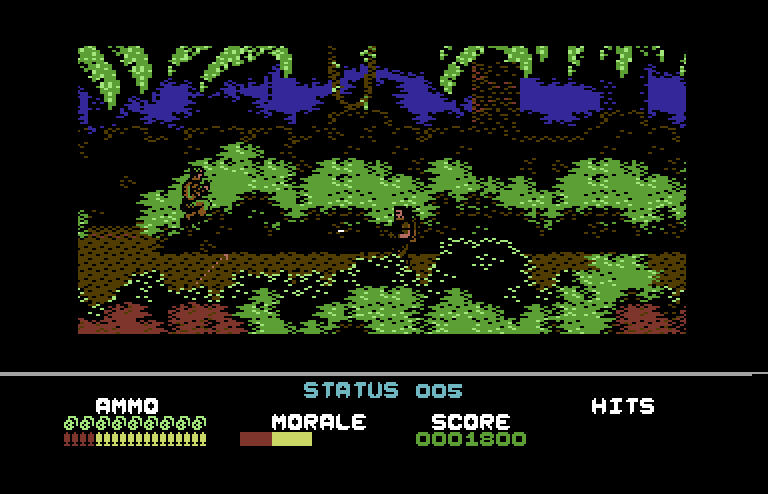 Platoon Commodore 64 Screenshot: An opponent dodges my fire!