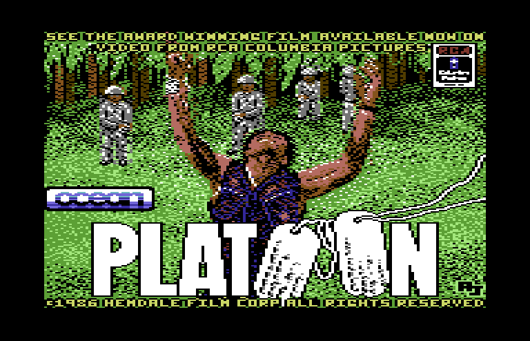 Platoon Commodore 64 Screenshot: Loading screen.