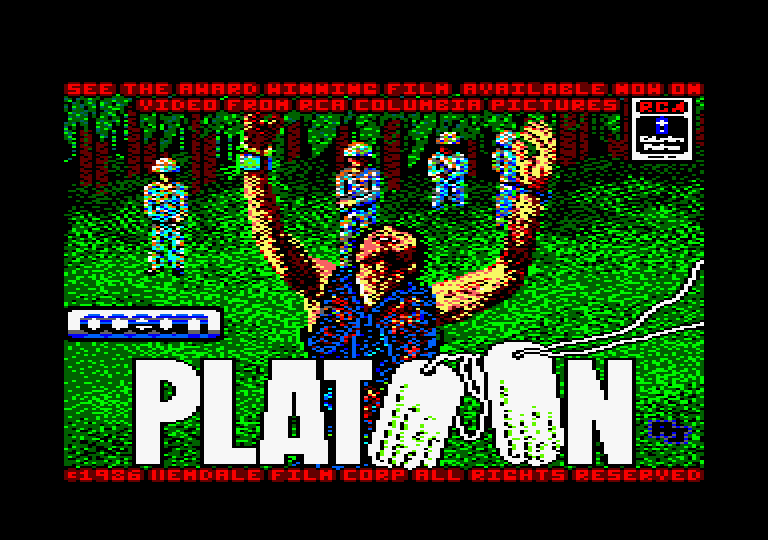 Platoon Amstrad CPC Screenshot: Loading screen.