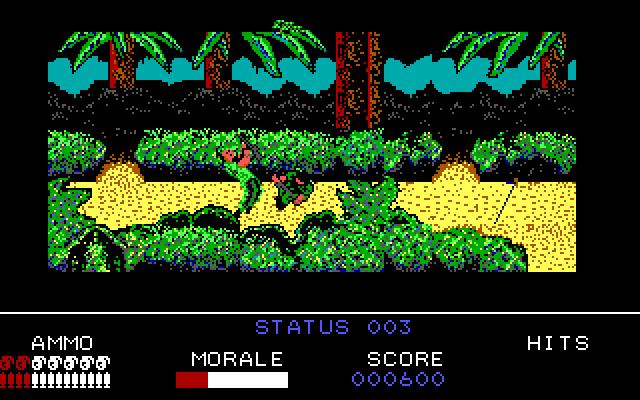 Platoon IBM PC/Compatibles Screenshot: We have a man down!