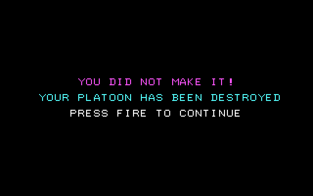 Platoon IBM PC/Compatibles Screenshot: Game over.