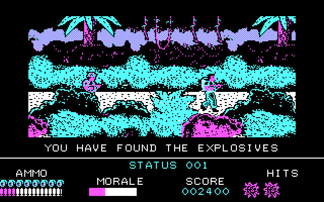 Platoon IBM PC/Compatibles Screenshot: I have found the explosives!