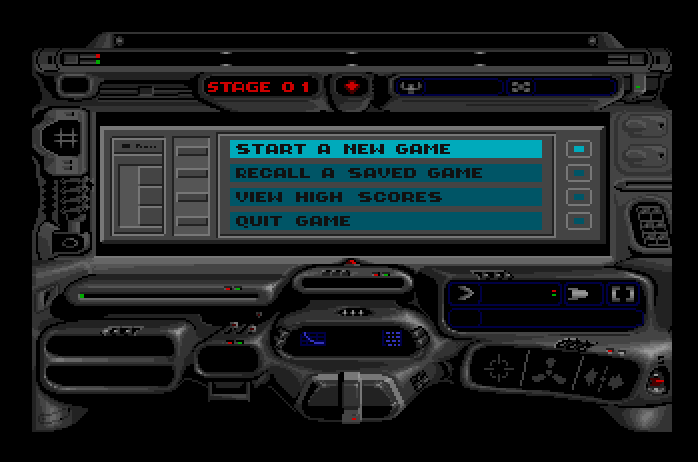 Tunnels of Armageddon Apple IIgs Screenshot: The main menu.
