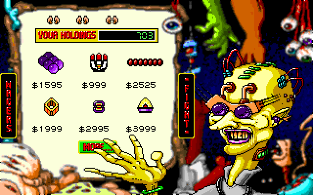 Tongue of the Fatman IBM PC/Compatibles Screenshot: Browsing some items...