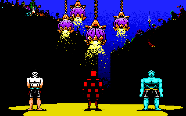 Tongue of the Fatman IBM PC/Compatibles Screenshot: When you first start the game only three characters are available for selection.