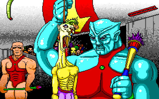 Tongue of the Fatman IBM PC/Compatibles Screenshot: Game over.