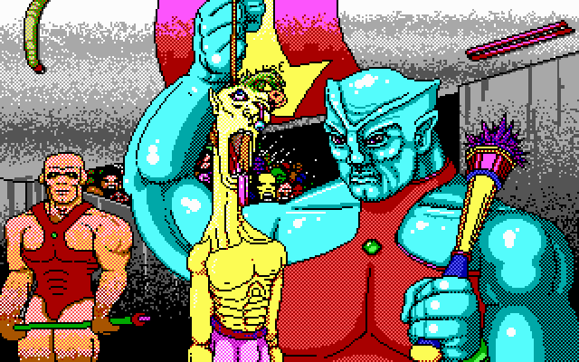 Tongue of the Fatman IBM PC/Compatibles Screenshot: Here's what they do with losers...