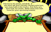 Tongue of the Fatman for IBM PC/Compatibles - Welcome to the games, slimeball!