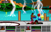 Tongue of the Fatman for IBM PC/Compatibles - Knocked over by my opponents special weapon...
