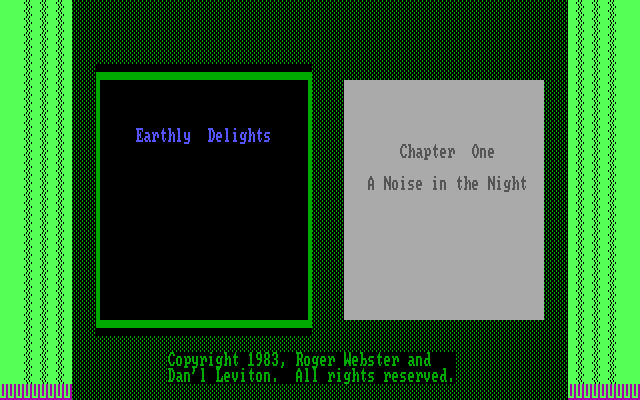 Earthly Delights IBM PC/Compatibles Screenshot: Title screen.
