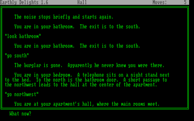 Earthly Delights IBM PC/Compatibles Screenshot: There was a burgler here?