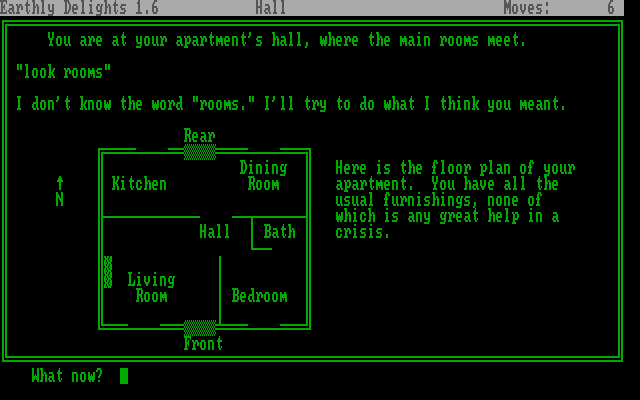 Earthly Delights IBM PC/Compatibles Screenshot: A map of the rooms.