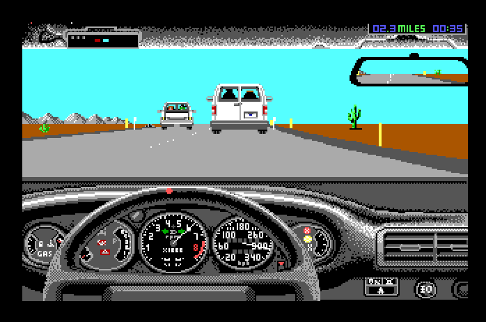 Duel: Test Drive II, The Apple IIgs Screenshot: Game start.