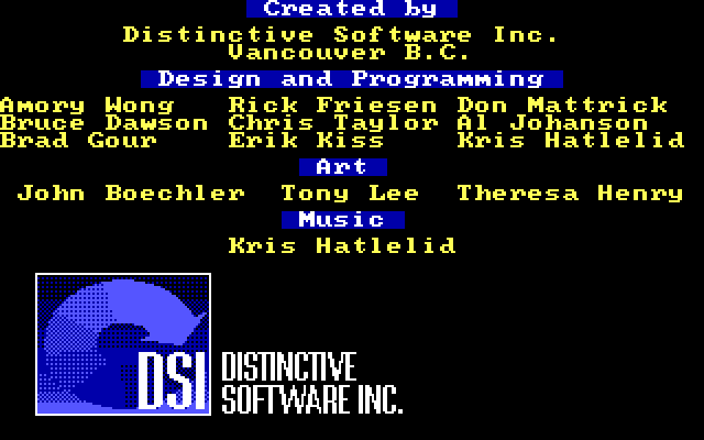 Duel: Test Drive II, The IBM PC/Compatibles Screenshot: Test Drive II credits screen.