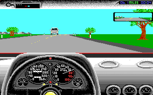 Duel: Test Drive II, The IBM PC/Compatibles Screenshot: Start of a new stretch of road...