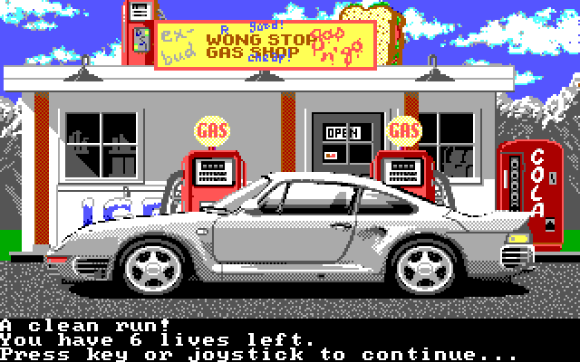 Duel: Test Drive II, The IBM PC/Compatibles Screenshot: A clean run!