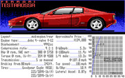 Duel: Test Drive II, The for IBM PC/Compatibles - Each car features a slide with detailed information about it.