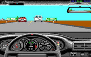 Duel: Test Drive II, The for IBM PC/Compatibles - Objects on the side of the road as well as other cars should be avoided.