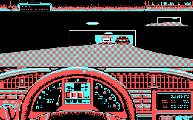 Duel: Test Drive II, The IBM PC/Compatibles Screenshot: Nearing the end of a tunnel...