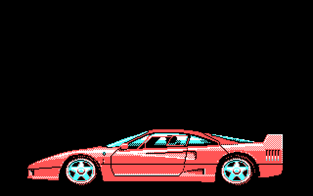 Duel: Test Drive II, The IBM PC/Compatibles Screenshot: The cars drive by in the introduction.