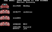 Duel: Test Drive II, The for IBM PC/Compatibles - High scores.