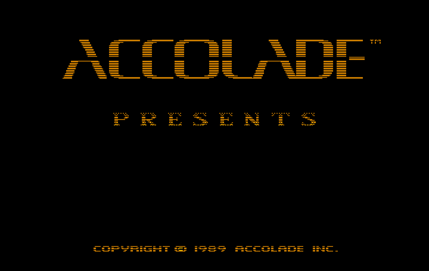 Duel: Test Drive II, The IBM PC/Compatibles Screenshot: Accolade logo.