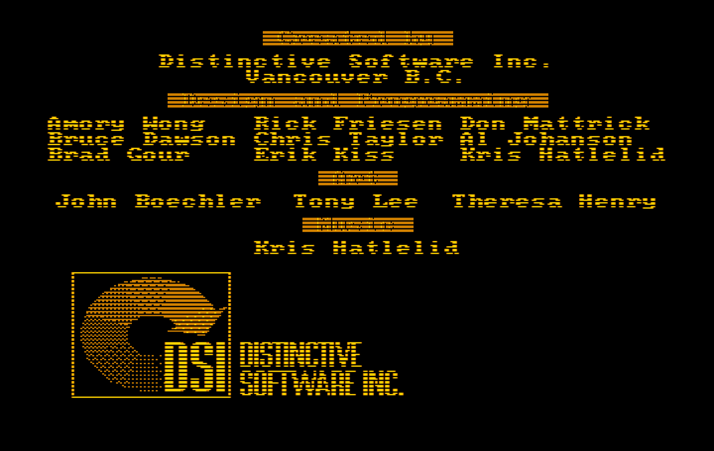Duel: Test Drive II, The IBM PC/Compatibles Screenshot: Game credits.