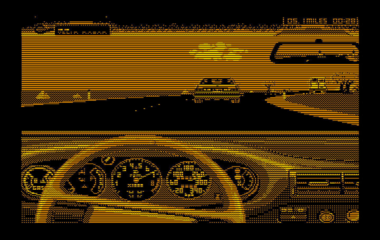 Duel: Test Drive II, The IBM PC/Compatibles Screenshot: Careful on these sharp turns.