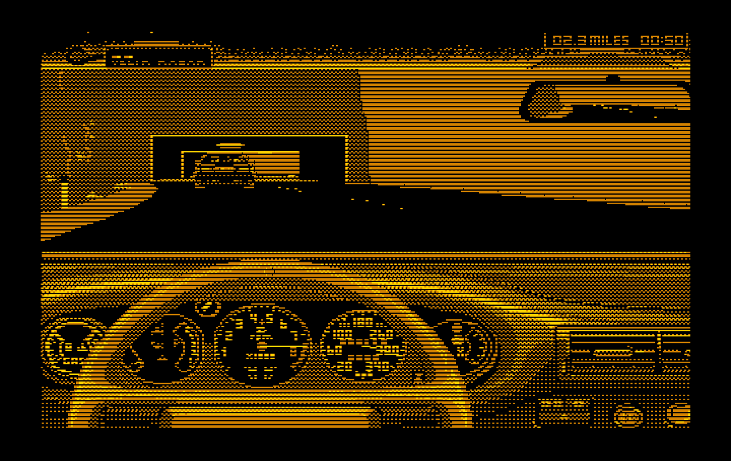 Duel: Test Drive II, The IBM PC/Compatibles Screenshot: Entering a tunnel...