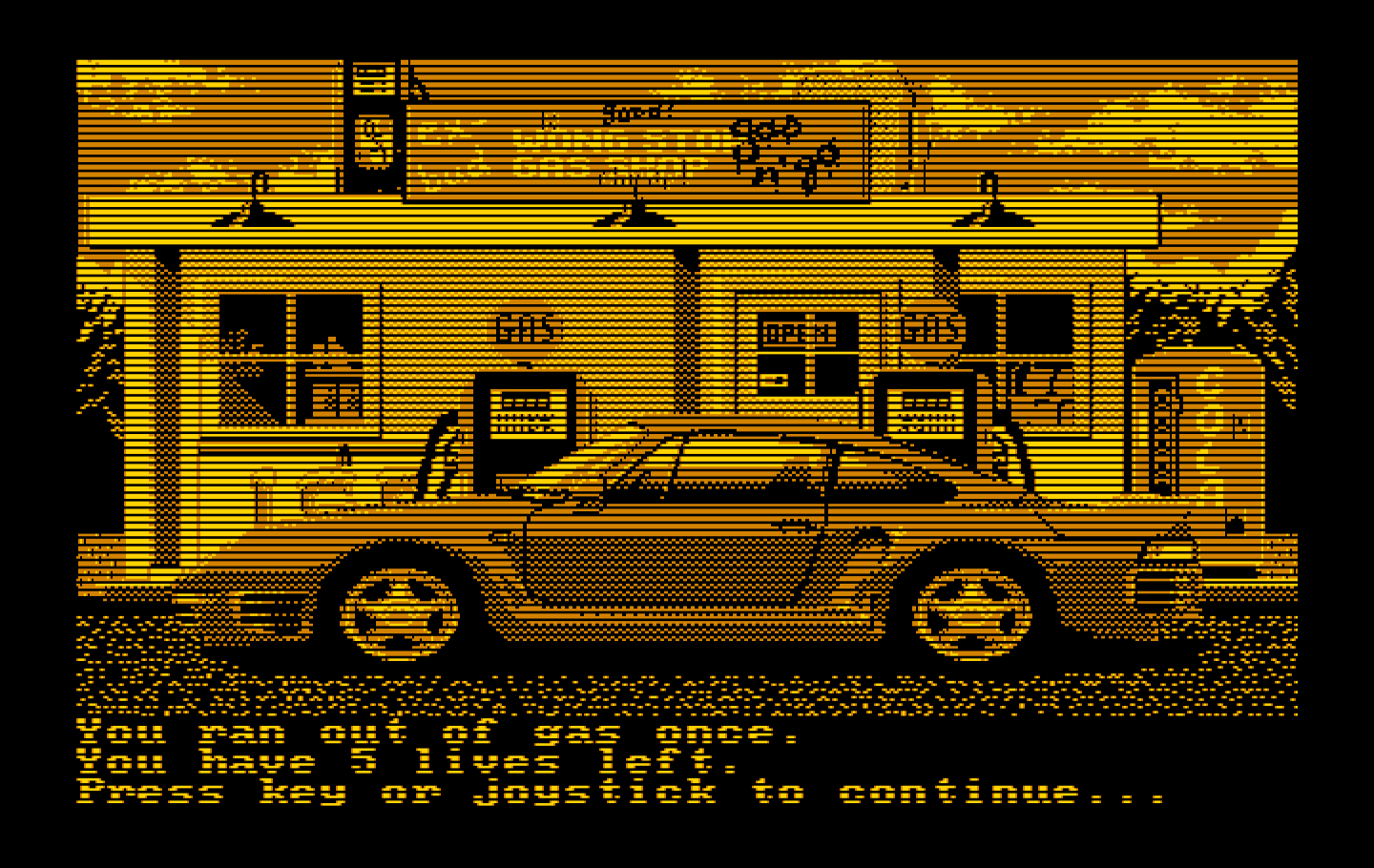 Duel: Test Drive II, The IBM PC/Compatibles Screenshot: I ran out of gas once...
