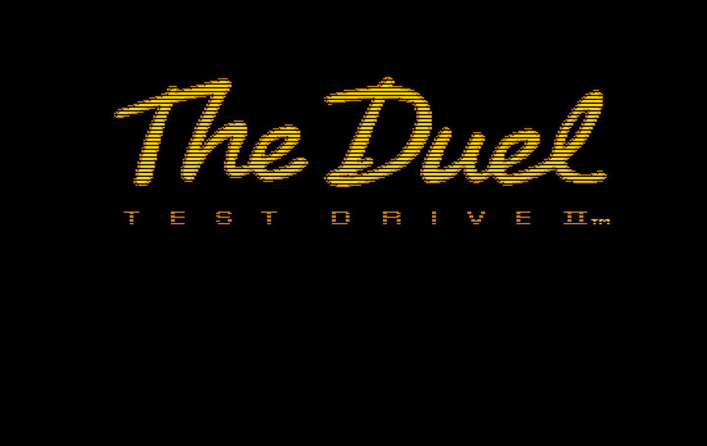 Duel: Test Drive II, The IBM PC/Compatibles Screenshot: Title screen.
