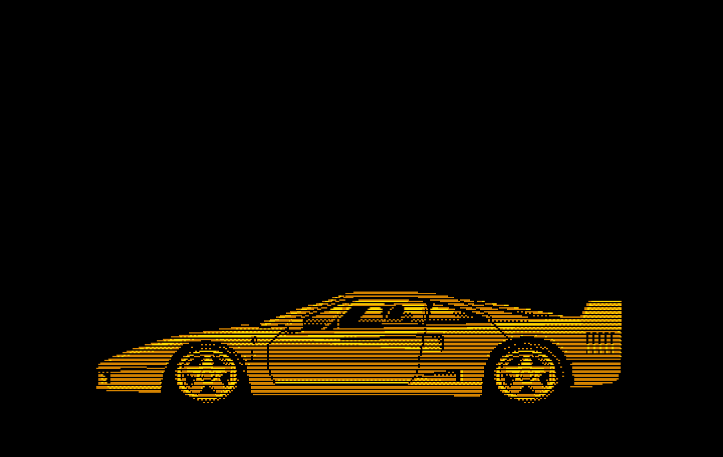 Duel: Test Drive II, The IBM PC/Compatibles Screenshot: The cars drive by in part of the introduction.