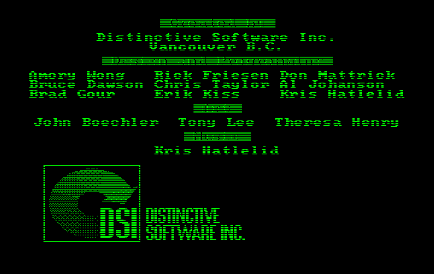 Duel: Test Drive II, The IBM PC/Compatibles Screenshot: Game credits.