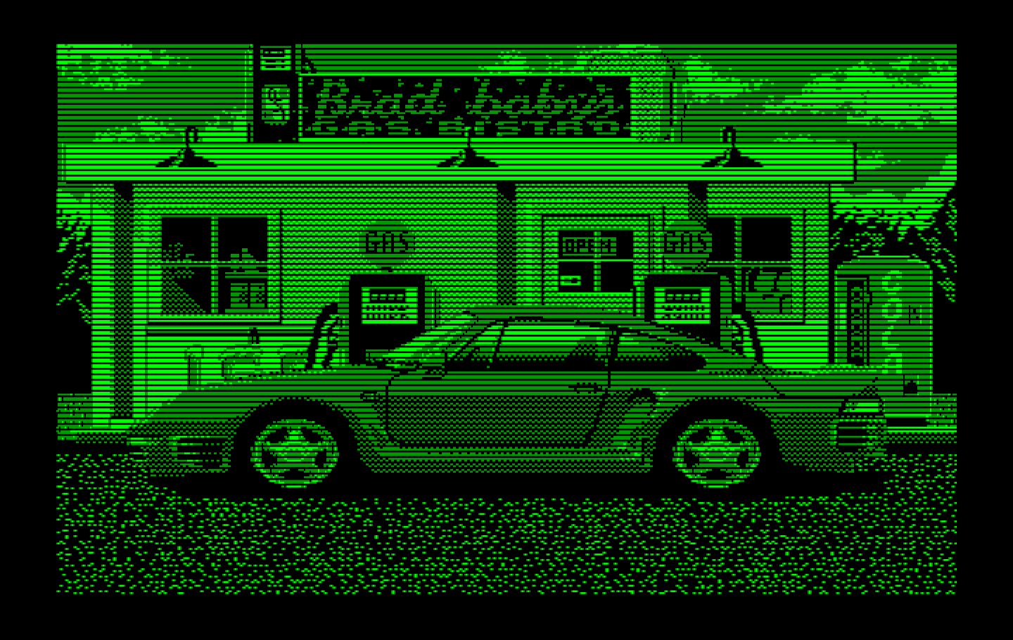 Duel: Test Drive II, The IBM PC/Compatibles Screenshot: Arrived at the next gas station.