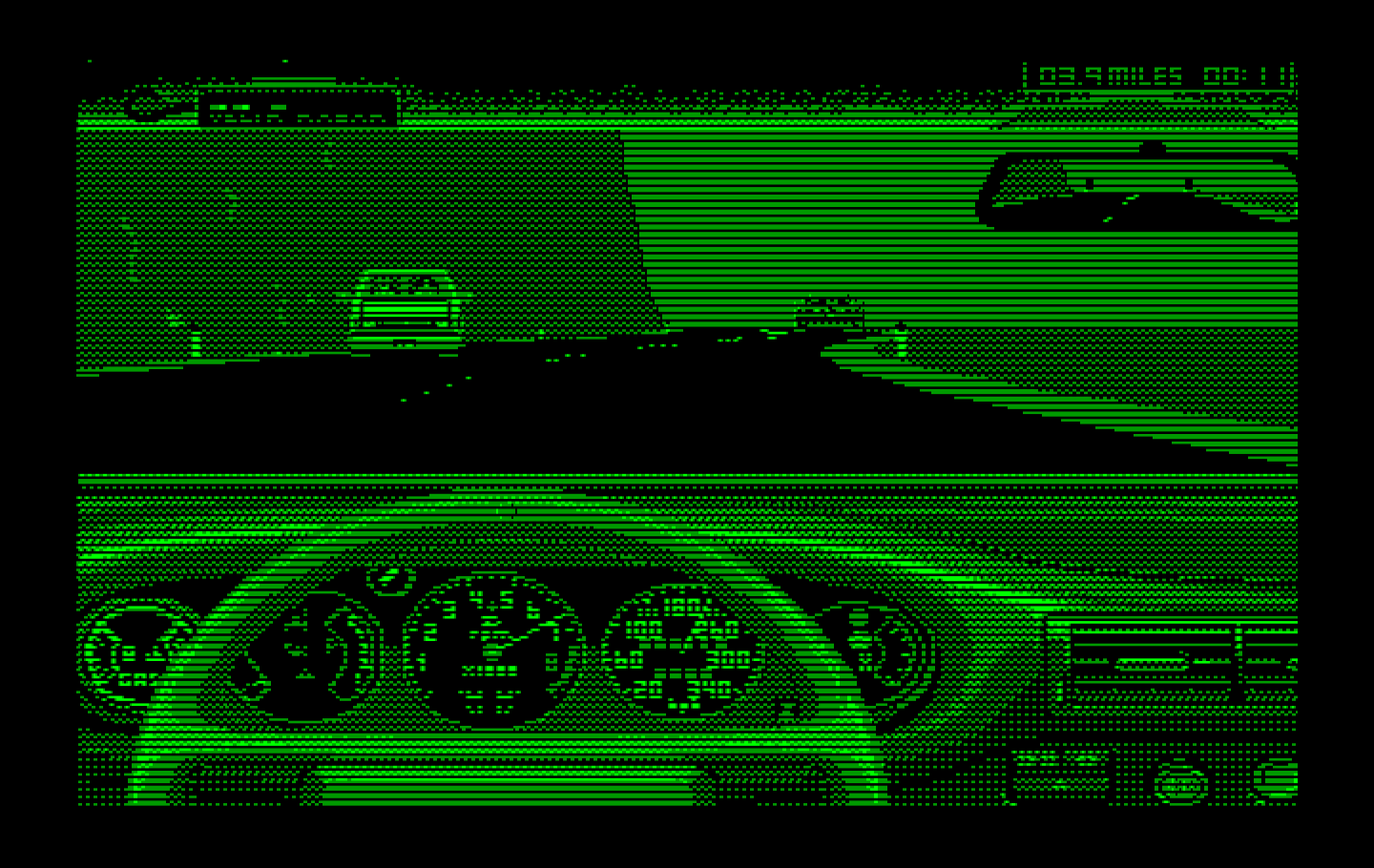 Duel: Test Drive II, The IBM PC/Compatibles Screenshot: This section of road has cliffs on both sides.