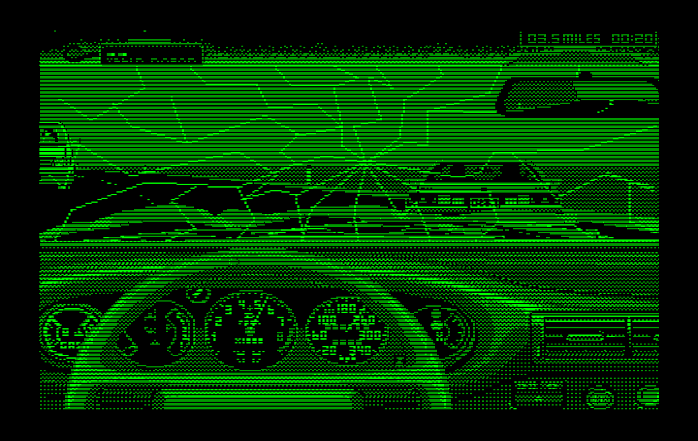 Duel: Test Drive II, The IBM PC/Compatibles Screenshot: A head-on collision!
