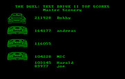 Duel: Test Drive II, The for IBM PC/Compatibles - High scores.