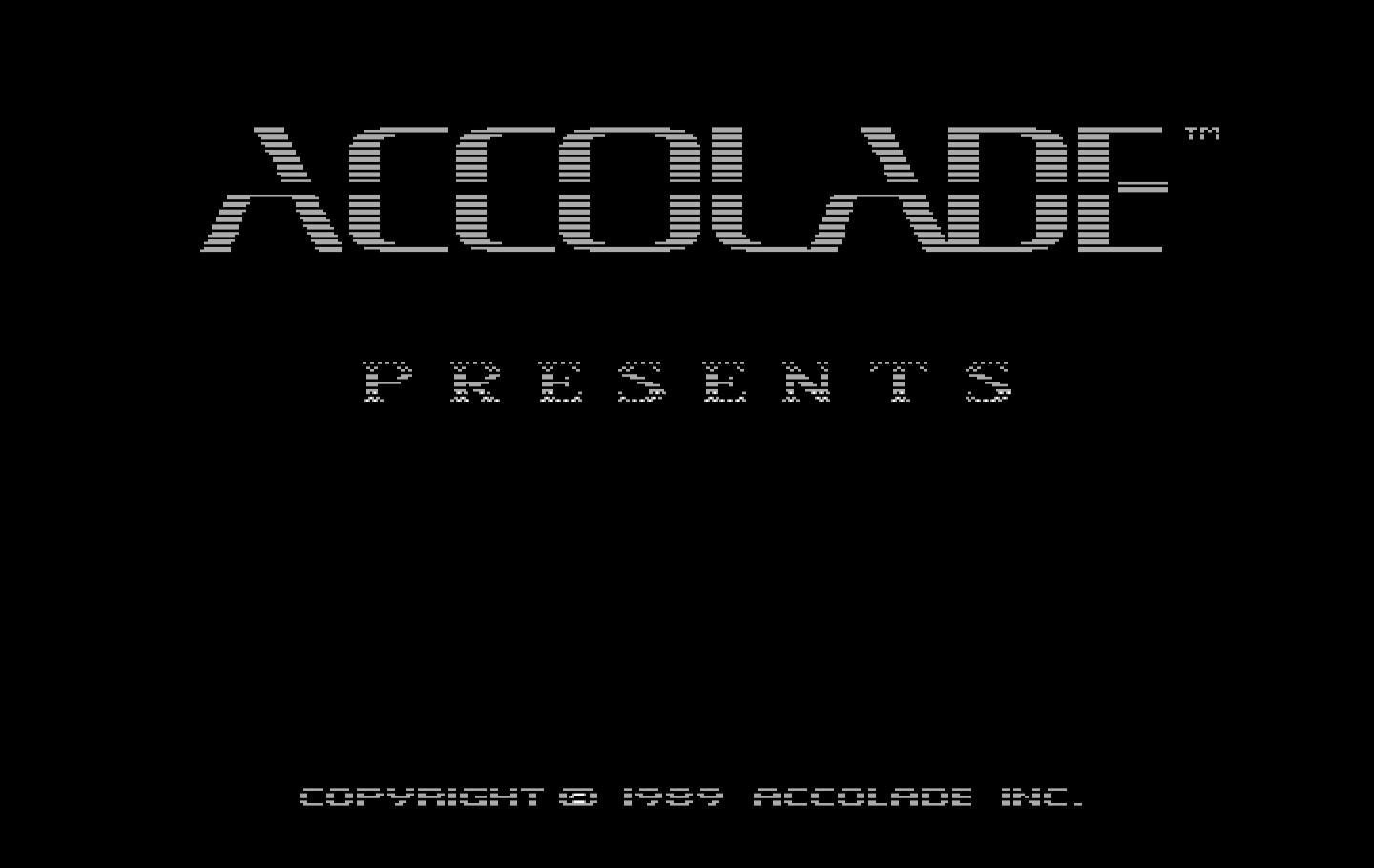 Duel: Test Drive II, The IBM PC/Compatibles Screenshot: Accolade logo.