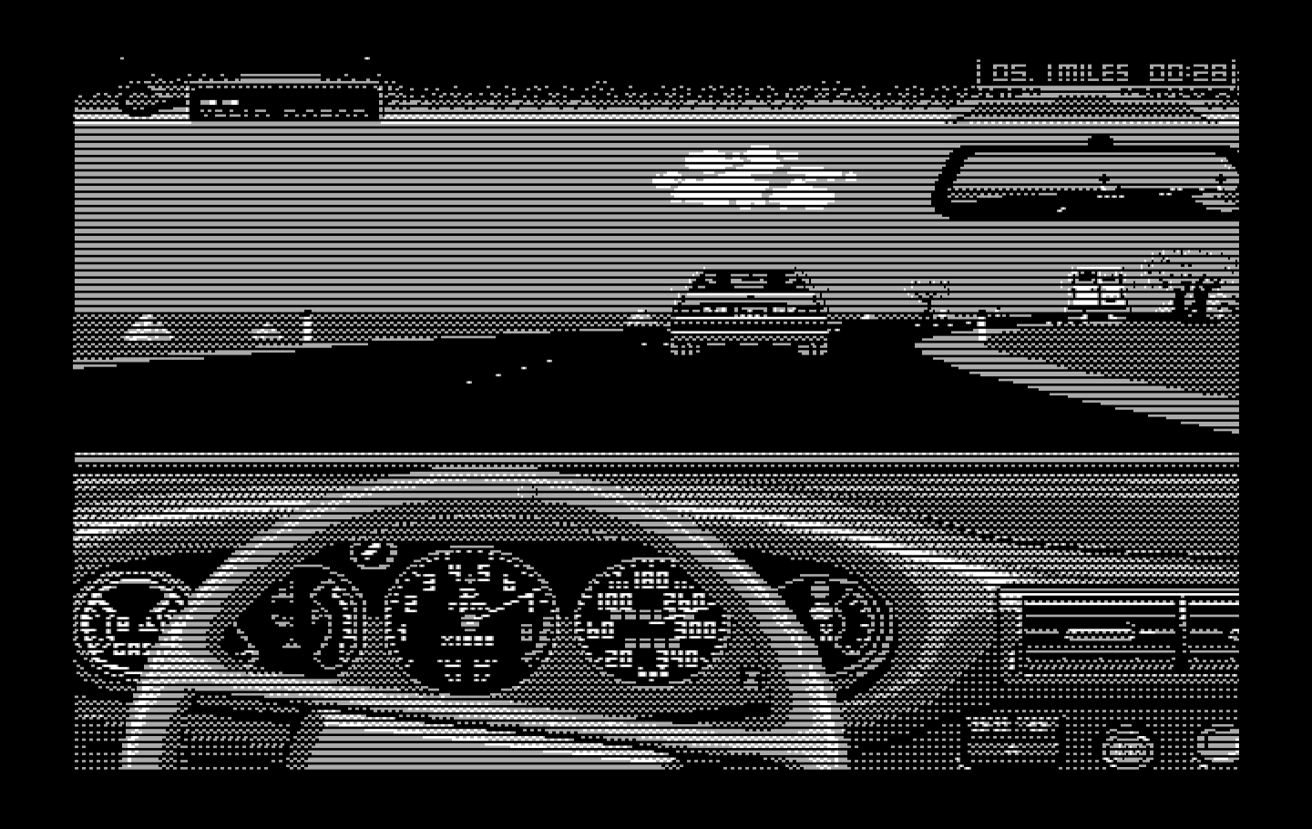 Duel: Test Drive II, The IBM PC/Compatibles Screenshot: Careful on these sharp turns.